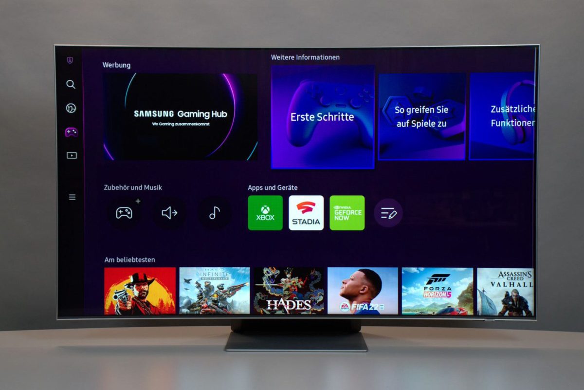 Samsung TV Bildschirm mit Smart Hub ohne Steam Link