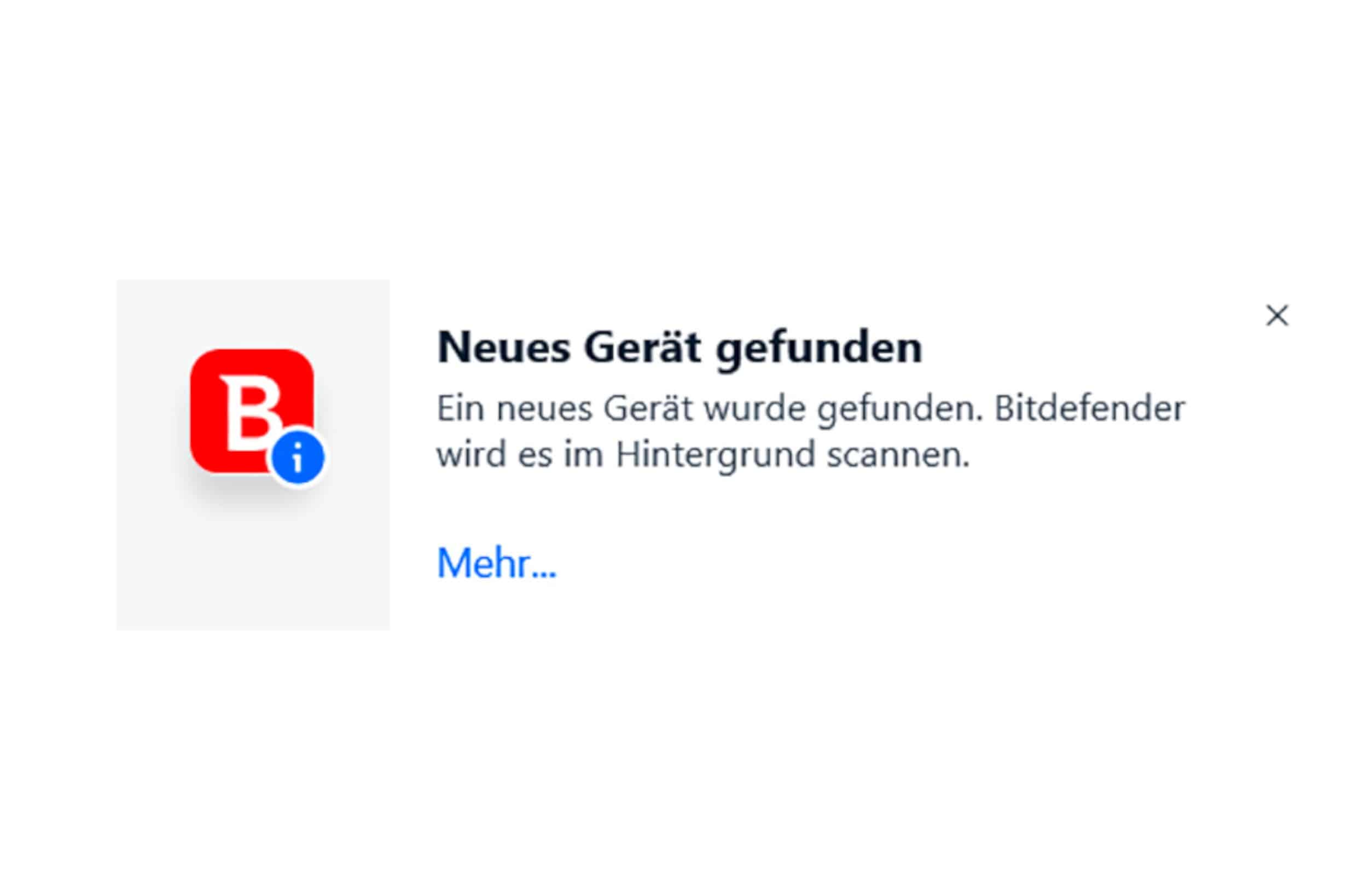 Bitdefender Meldung Neues Gerät