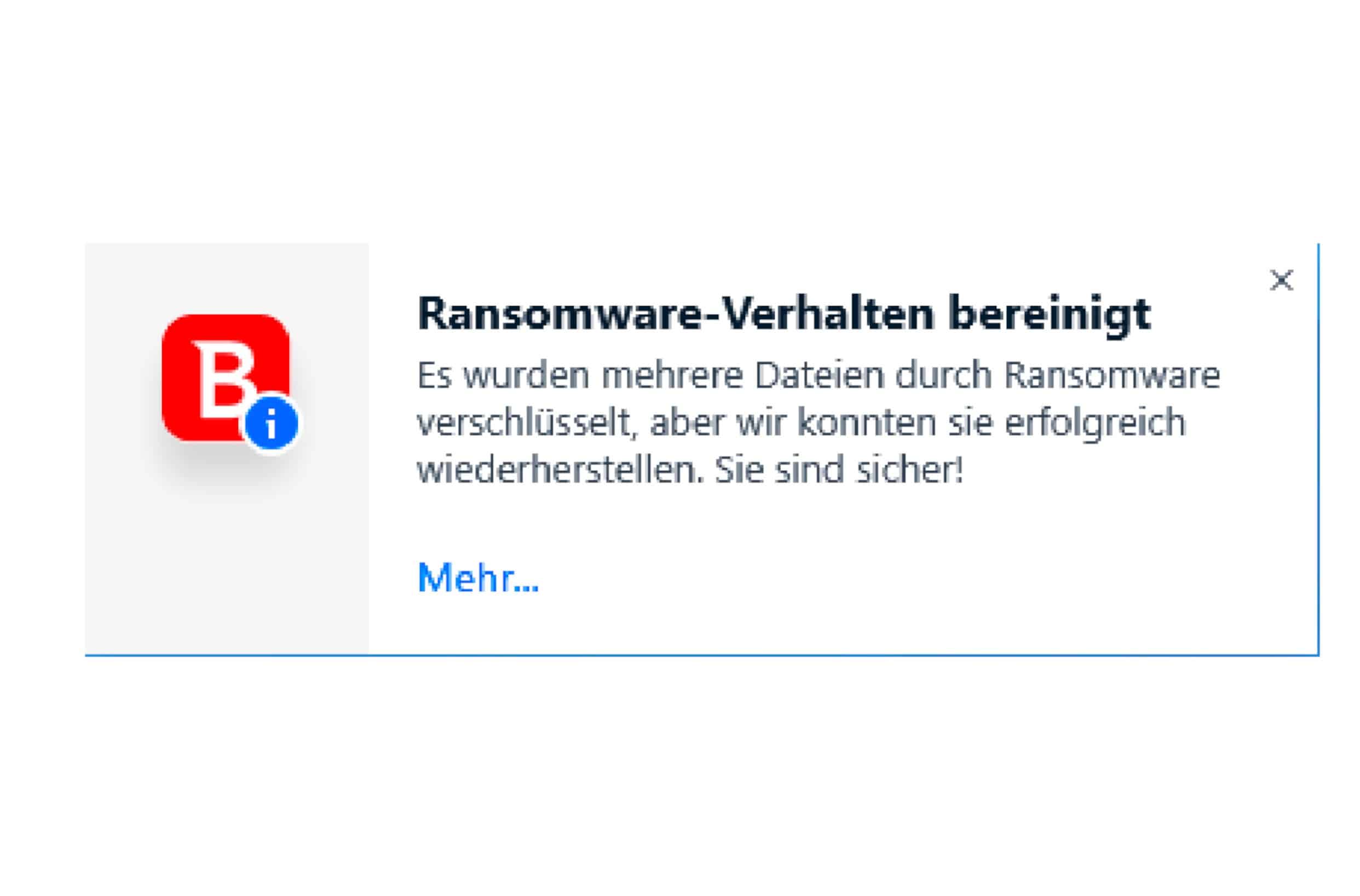 Bitdefender_Meldung Ransome