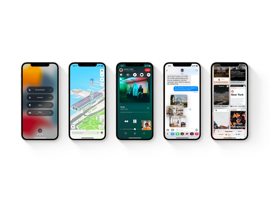 iOS 15 auf Smartphones.