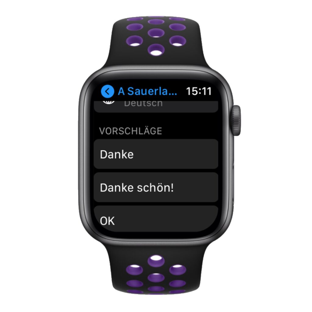 Apple Watch vorgefertigte Nachrichten 2