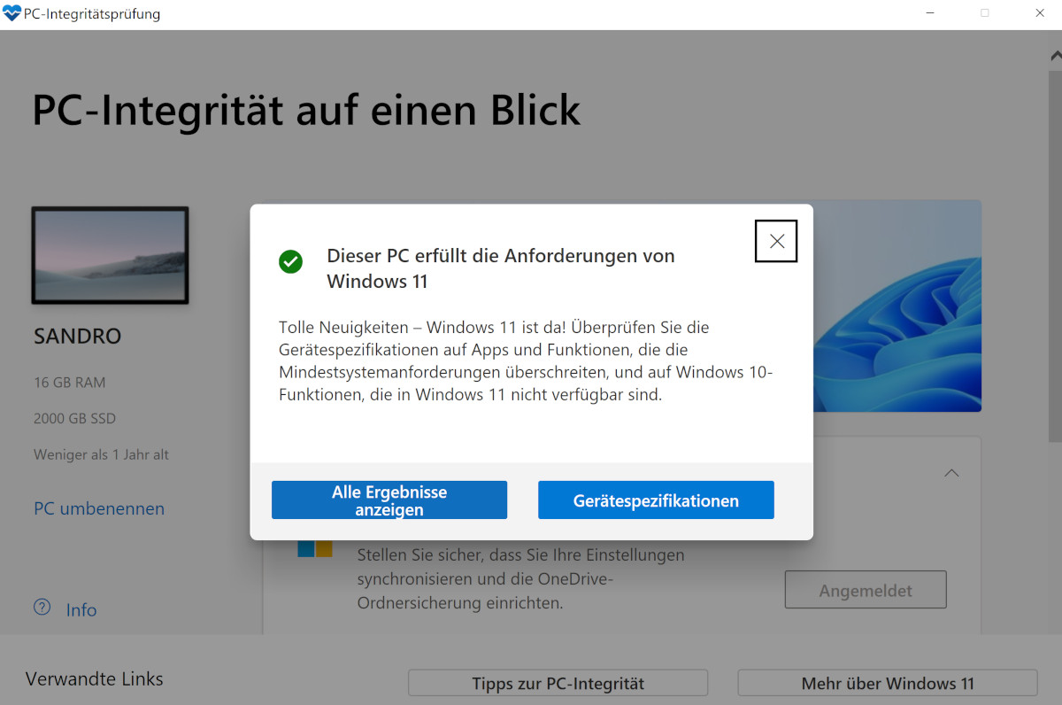 Screenshot Weißer Kasten Einstellungen