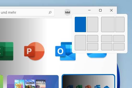 Snap Layouts in Windows 11