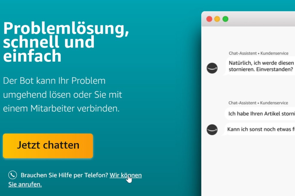 Amazon Rückrufservice