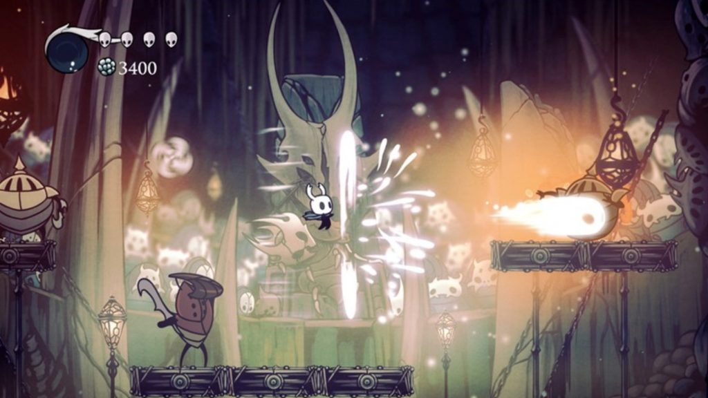 Ausschnitt mit Figuren aus dem Spiel Hollow Knight