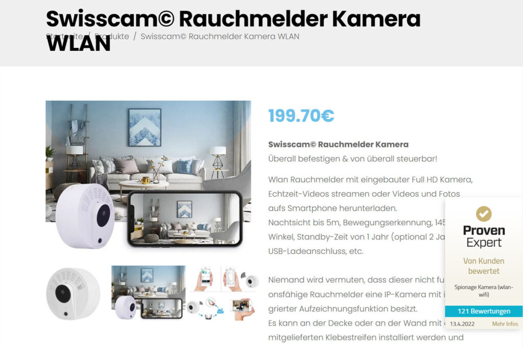 Rauchmelder mit Spycam