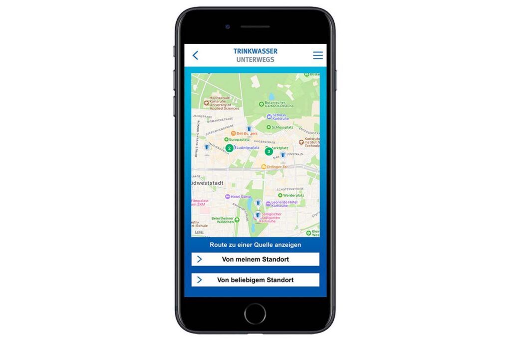 Screenshot der app Trinkwasser Unterwegs