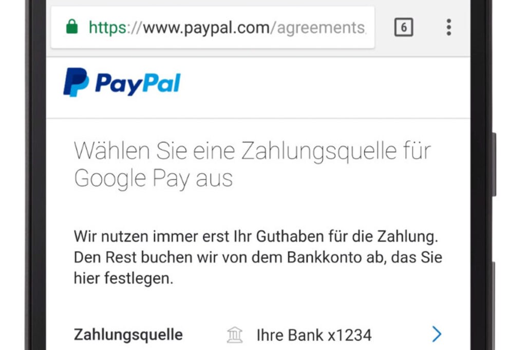 Google Pay mit PayPal verknüpfen