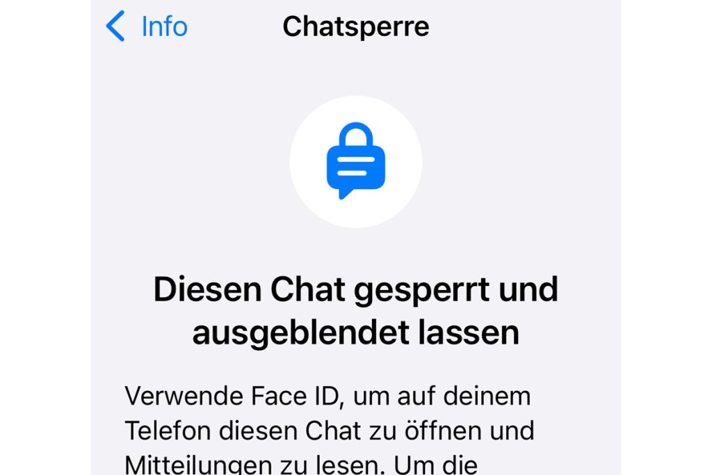 WhatsApp Chatsperre