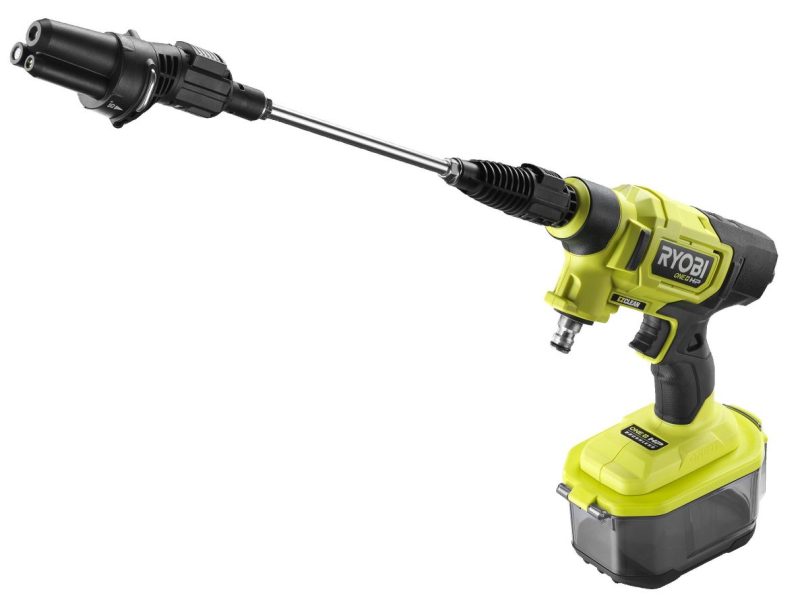 Der Ryobi RY18PWX41A in schräger Seitenansicht