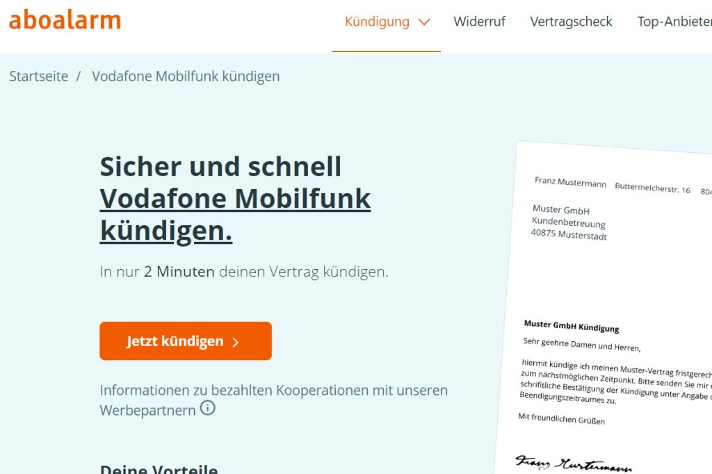 Aboalarm komfortabel kündigen