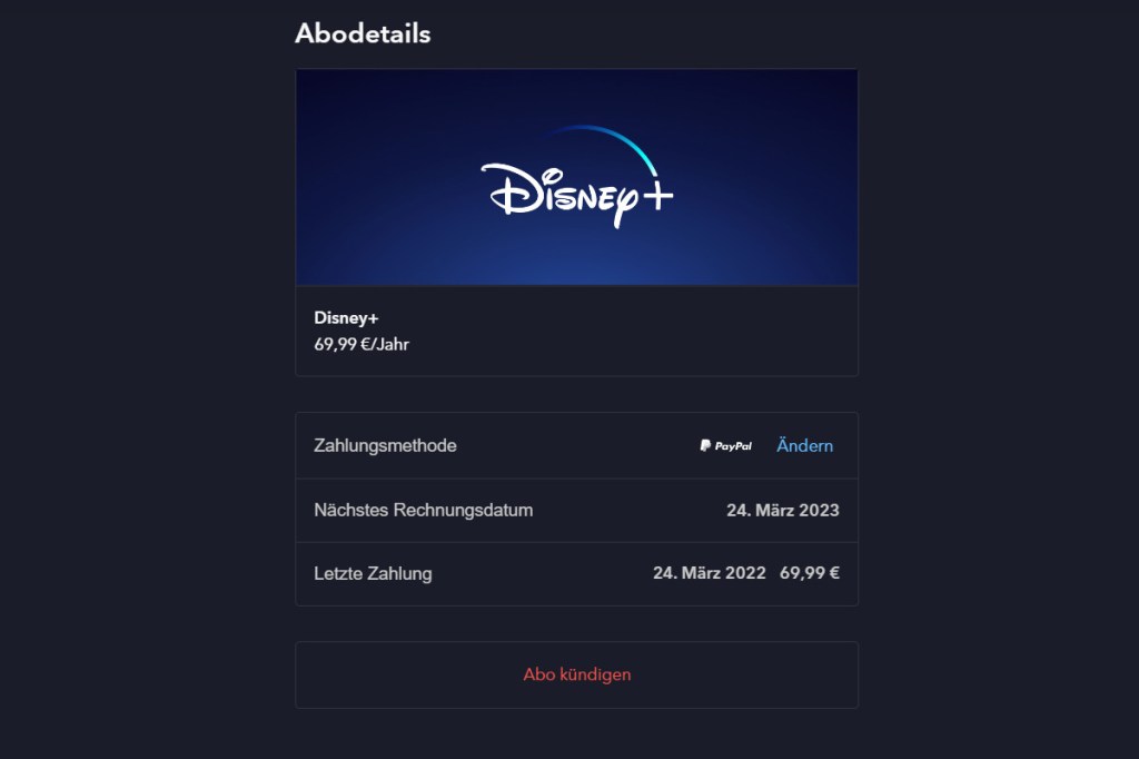 Disney+ Abo beenden