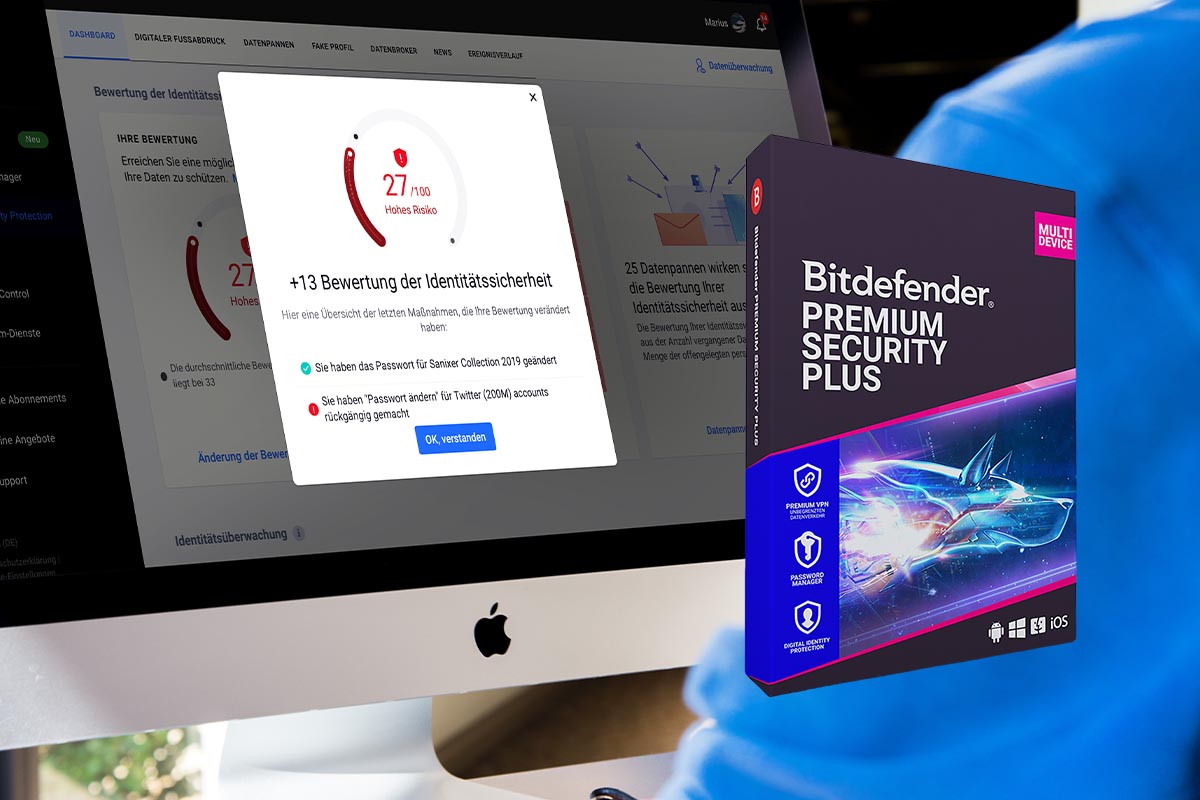 Mac mit geöffnetem Bitdefender Programm