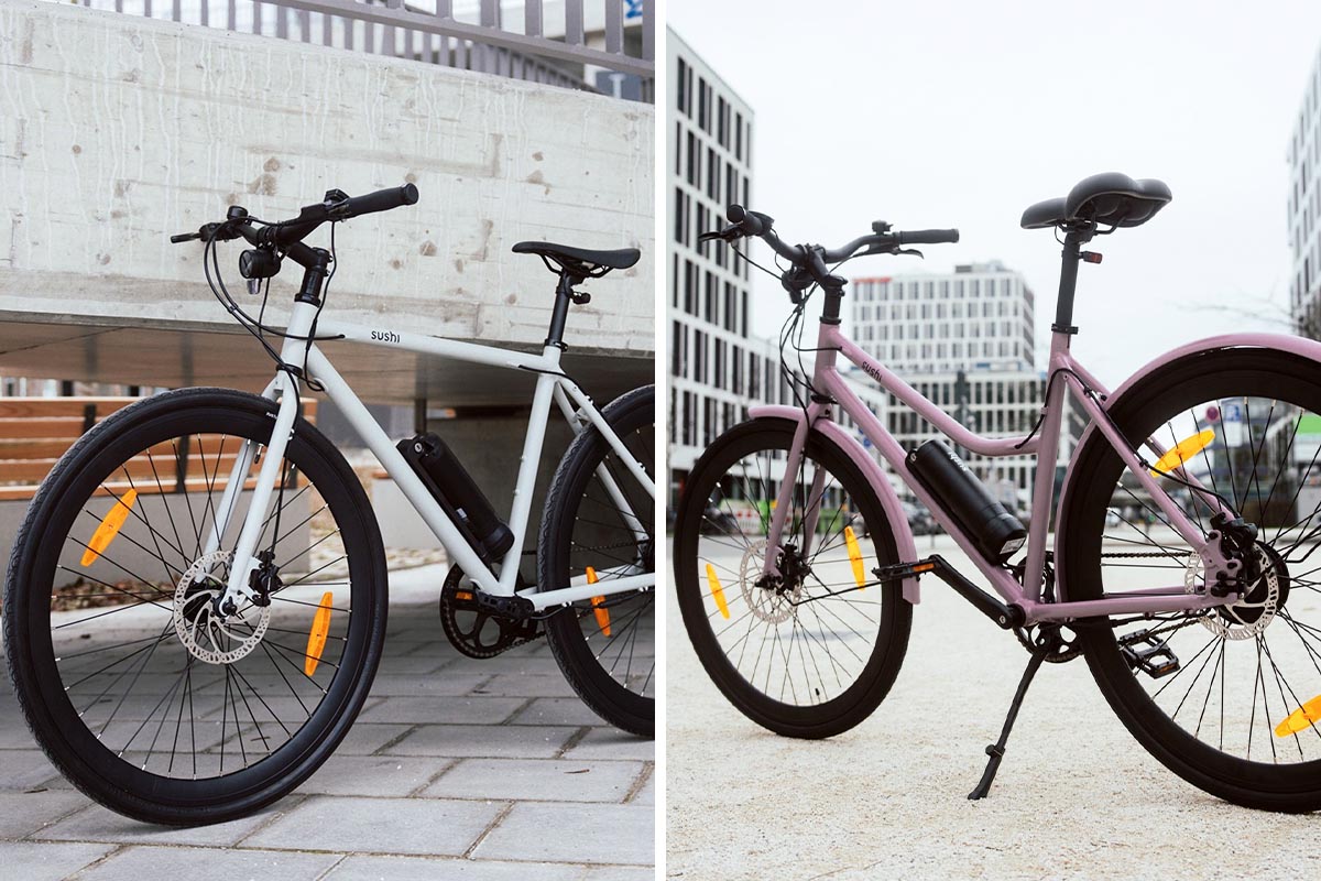 Die E-Bikes Maki 3.0 und California Roll 3.0 von Sushi unter freiem Himmel