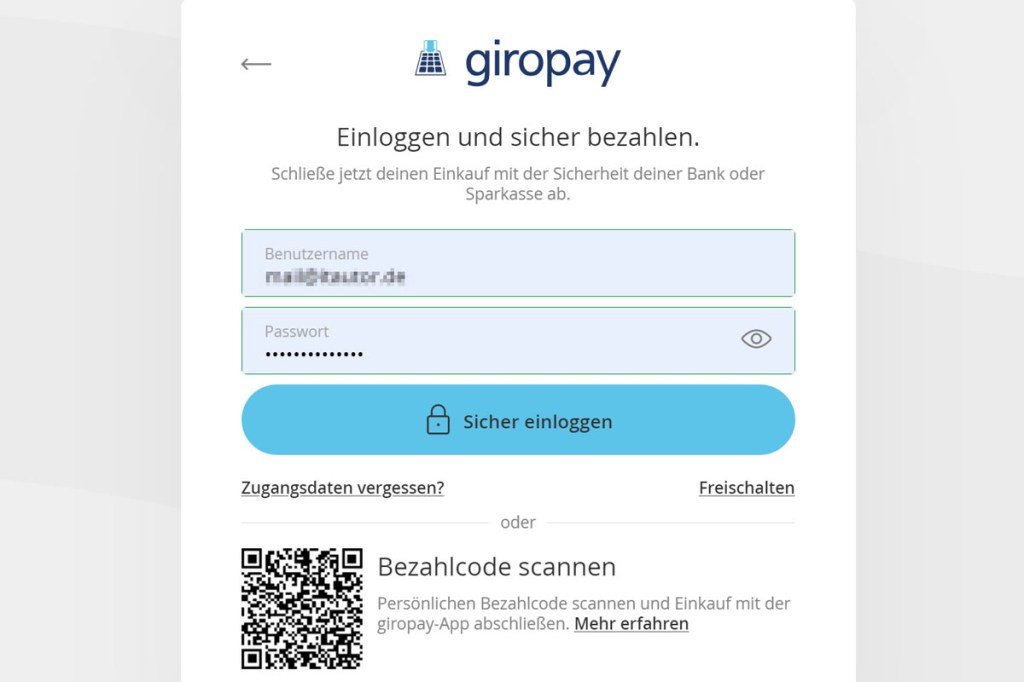 Mit Giropay bezahlen