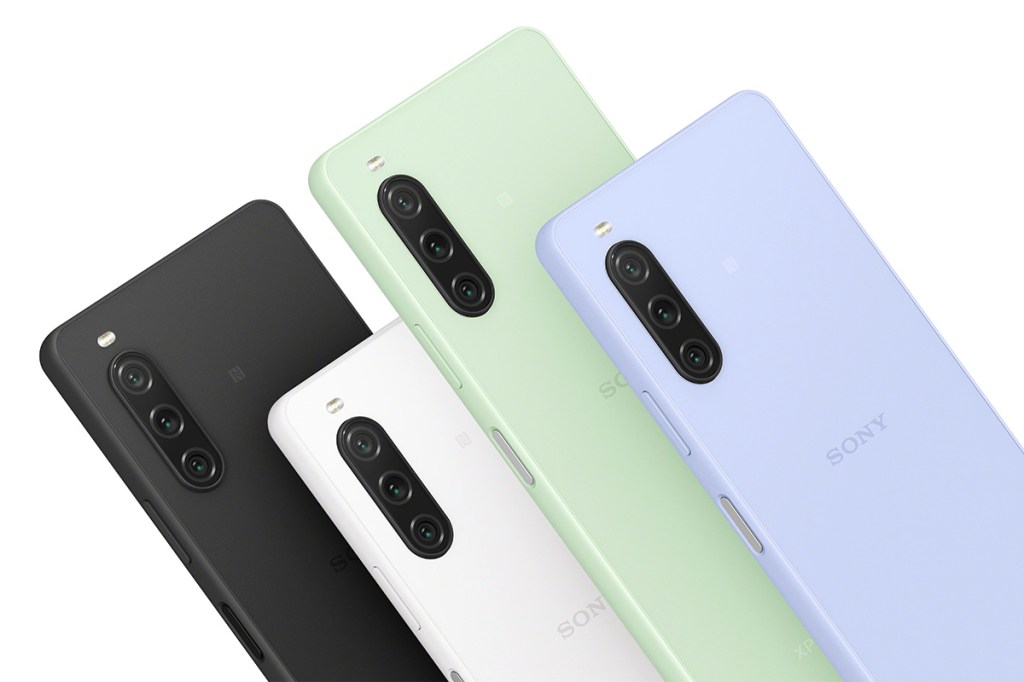 Das Sony Xperia 10 V in den vier erhältlichen Farben.