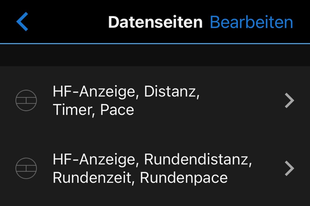 Garmin Datenseiten anpassen