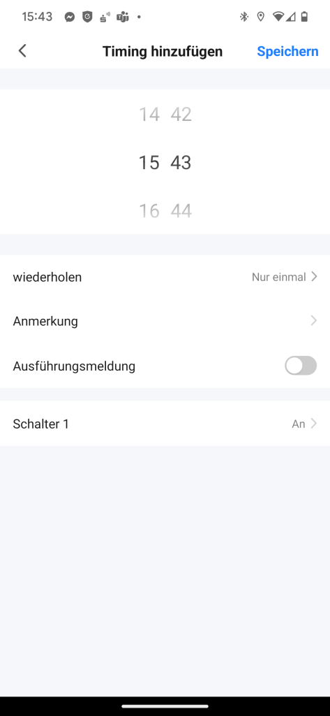 Einstellung der Zeitsteuerung in der App