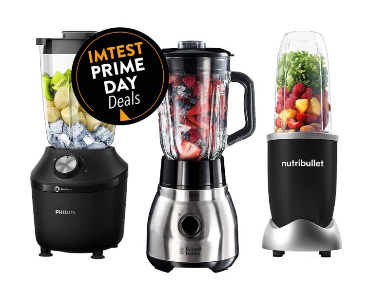 Smoothie Maker von Philips, Russell und NutriBullet vor weißem Hintergrund