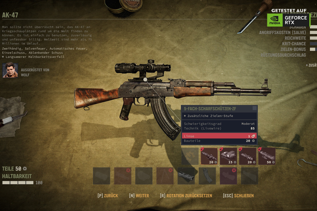 Der Waffen-Editor von Jagged Alliance 3.