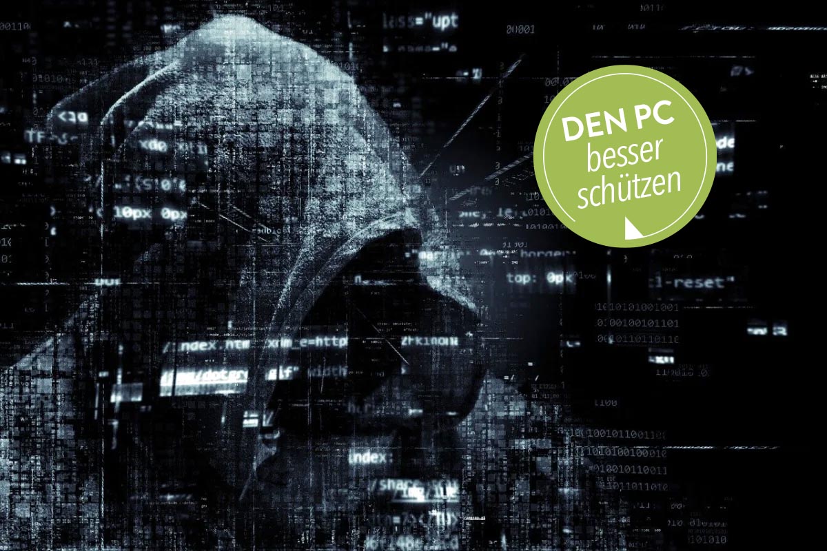 PC Hacker mit schwarzer Kapuze