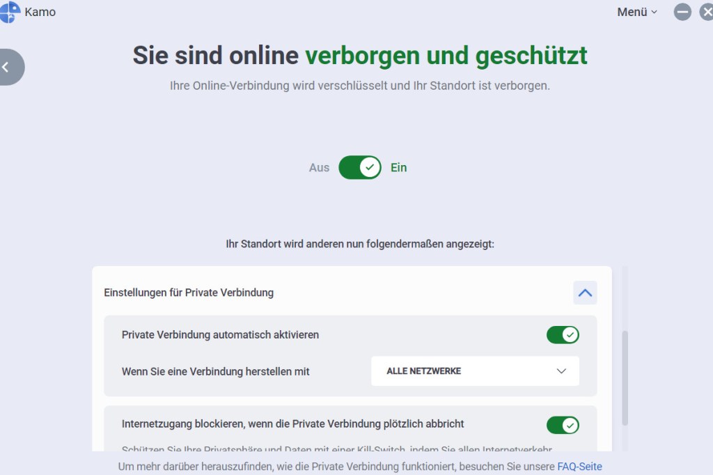 VPN-Verbindung in Kamo konfiguerieren