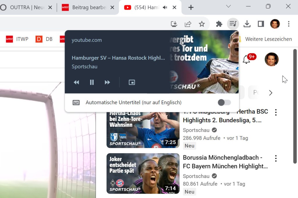 Chrome Mediensteuerung