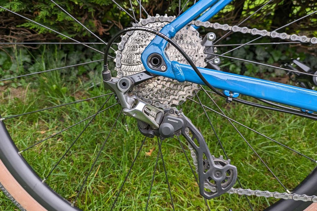 Nahaufnahme Kassette und Schaltung beim Fahrrad