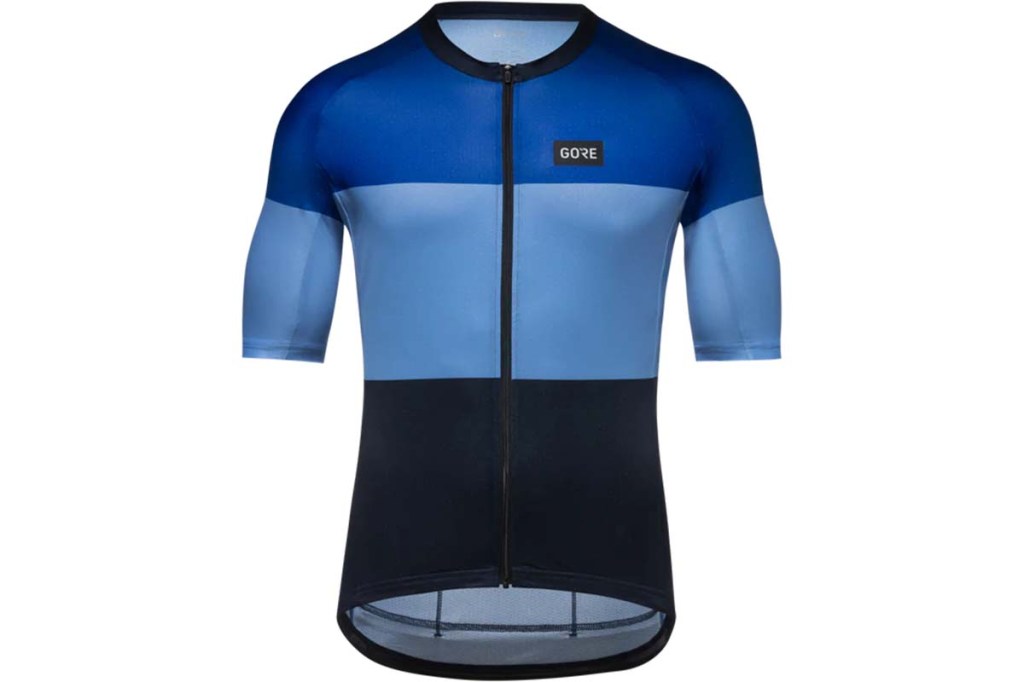 Productshot Fahrradtrikot mit blauen Streifen