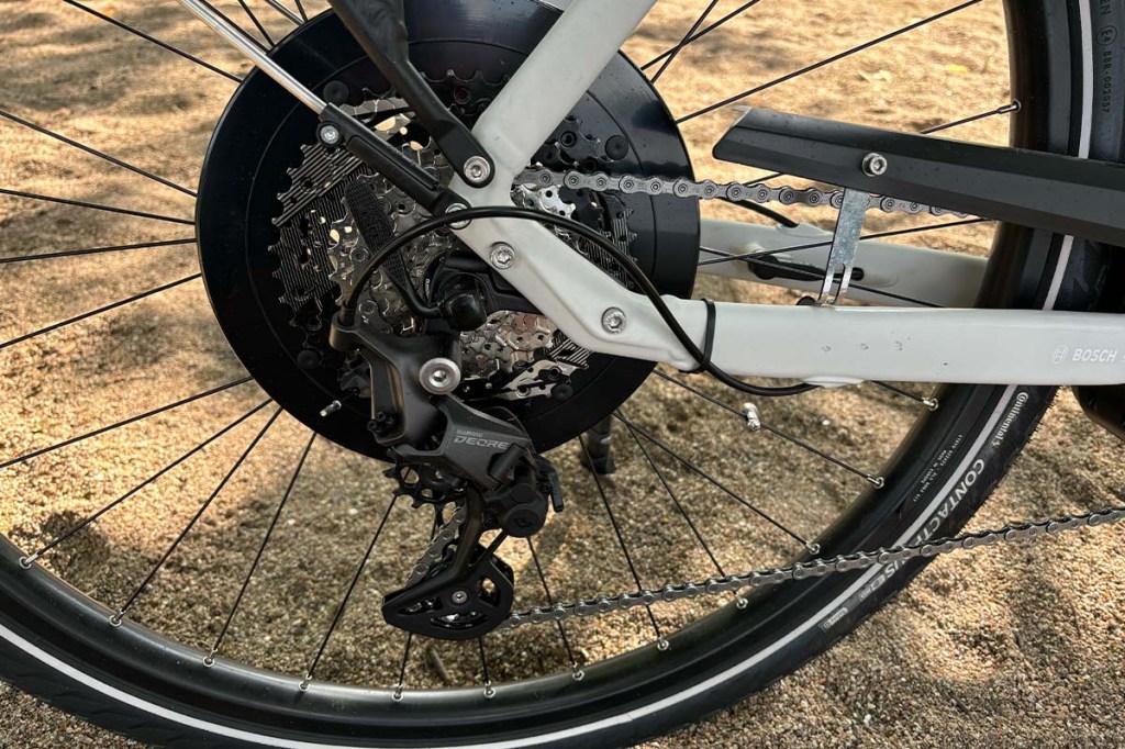 Nahaufnahme Schaltung eines E-Bikes