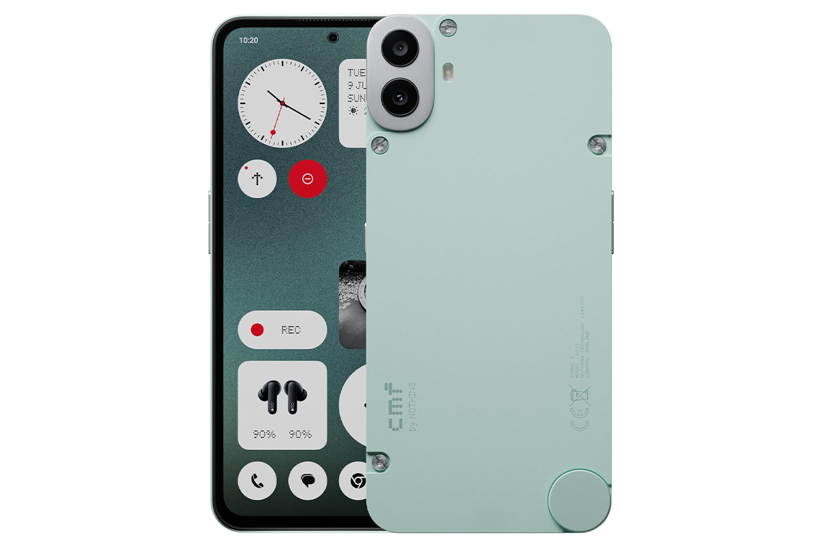 Produktbild des Smartphones CMF Phone 1 vor weißem Hintergrund.