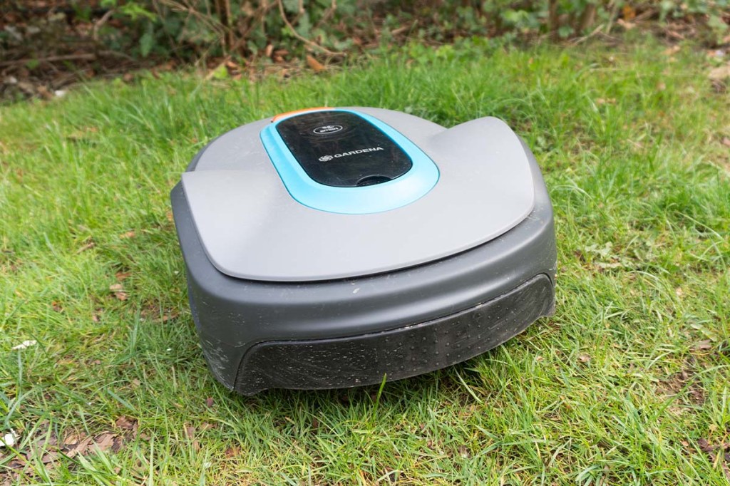Mähroboter auf einem Rasen