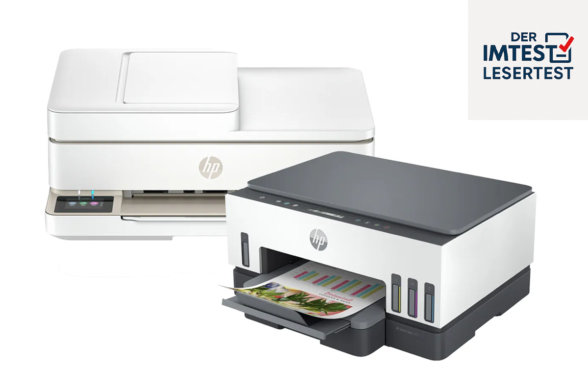 Die Drucker von HP vor weißem Hintergund.